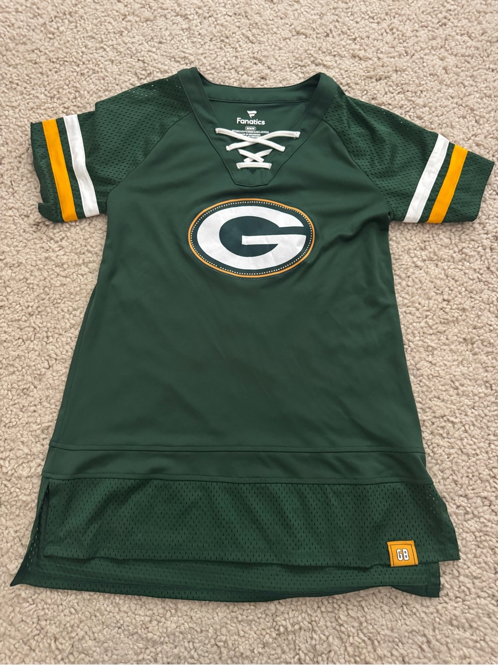 Fanatics Green Women’s Green Green Bay Packers Lace-Up Jersey Top